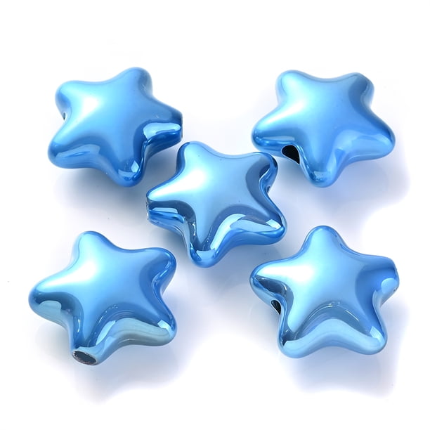 10pcs 20x21mm Big Size Star Spacer Beads Acrylic Five-Pointed Star Beads Charms Creative For DIY Bracelet Necklace Handmade Crafts Jewelry Making Supplies