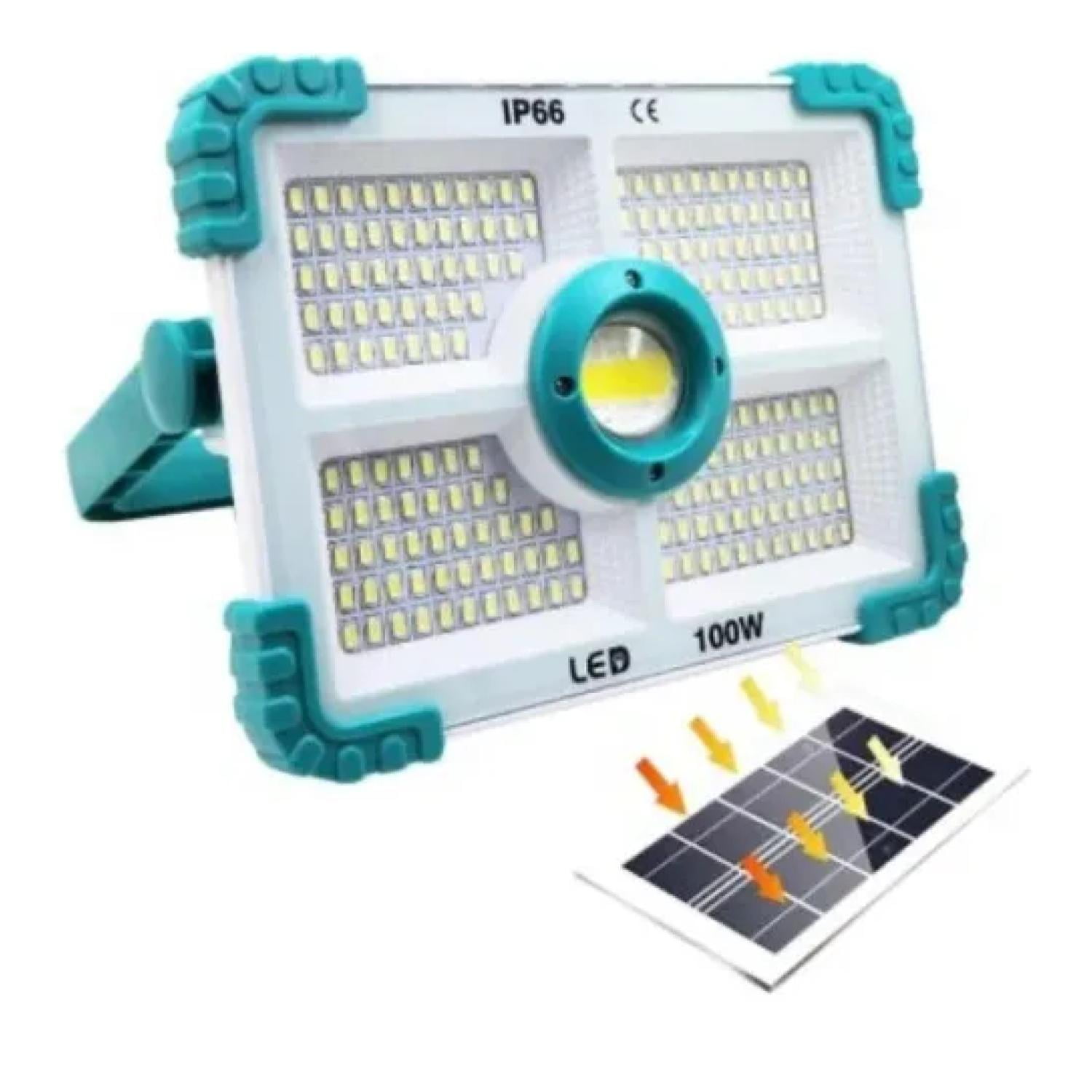 Total E-commerce - Foco Reflector Linterna Solar Portatil 100w 188led Ip66
