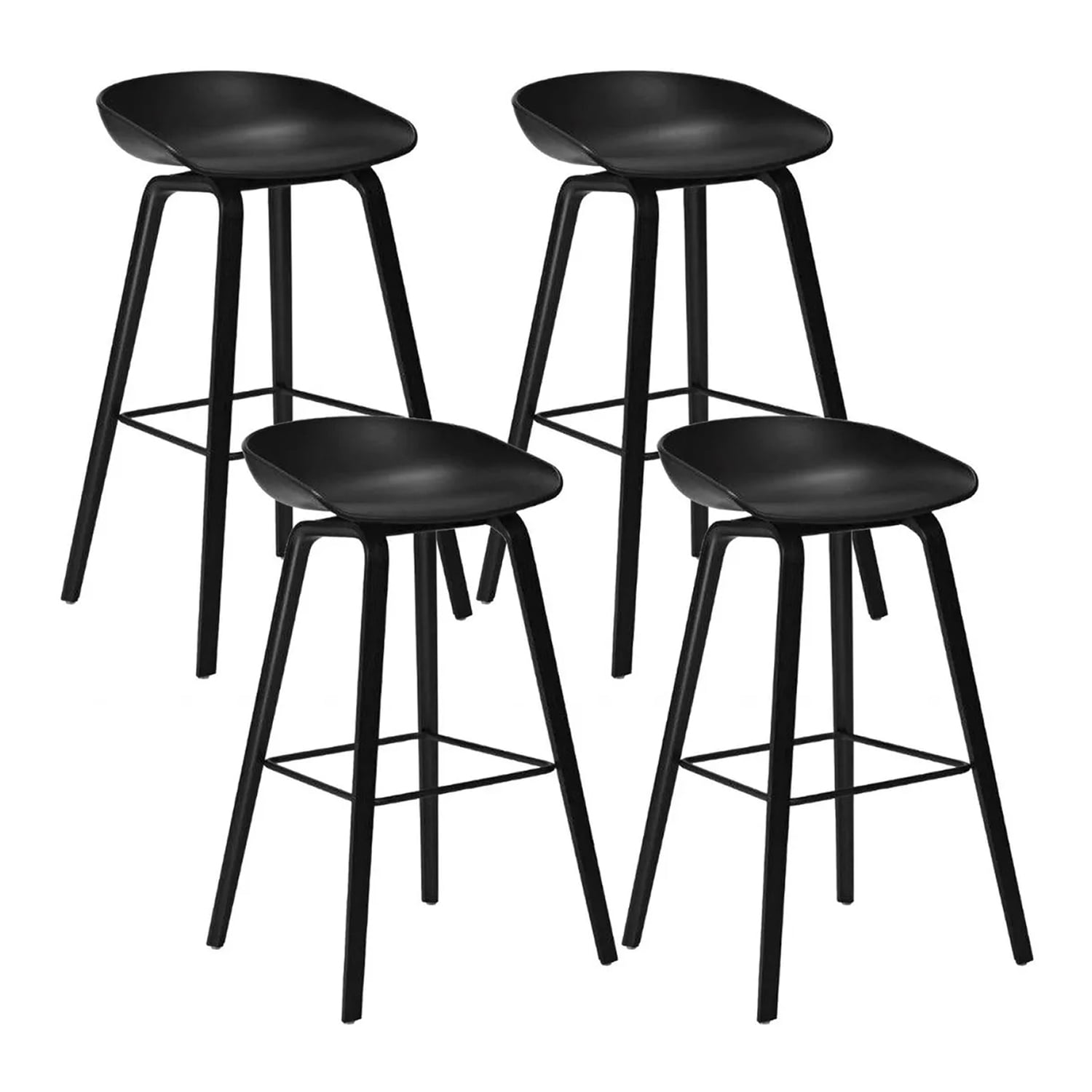 Novahus - Pack 4 Pisos De Bar Estilo Nórdico Negro