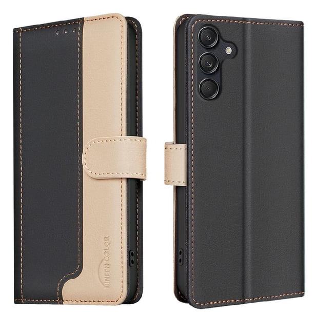 Funda Cartera con Bloqueo RFID para Samsung Galaxy A56 5G con Ranuras y Soporte Negro