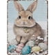 thumbnail image 1 of Letrero estaño conejo Pascua retro conejo vintage metal hogar jardín sala decoración pared Pascua 20x30cm, 1 of 6