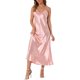 thumbnail image 2 of Vestido de satén para mujer CURVOSPORT con tirantes finos, escote en V, elegante vestido largo tipo slip XL rosa, 2 of 6