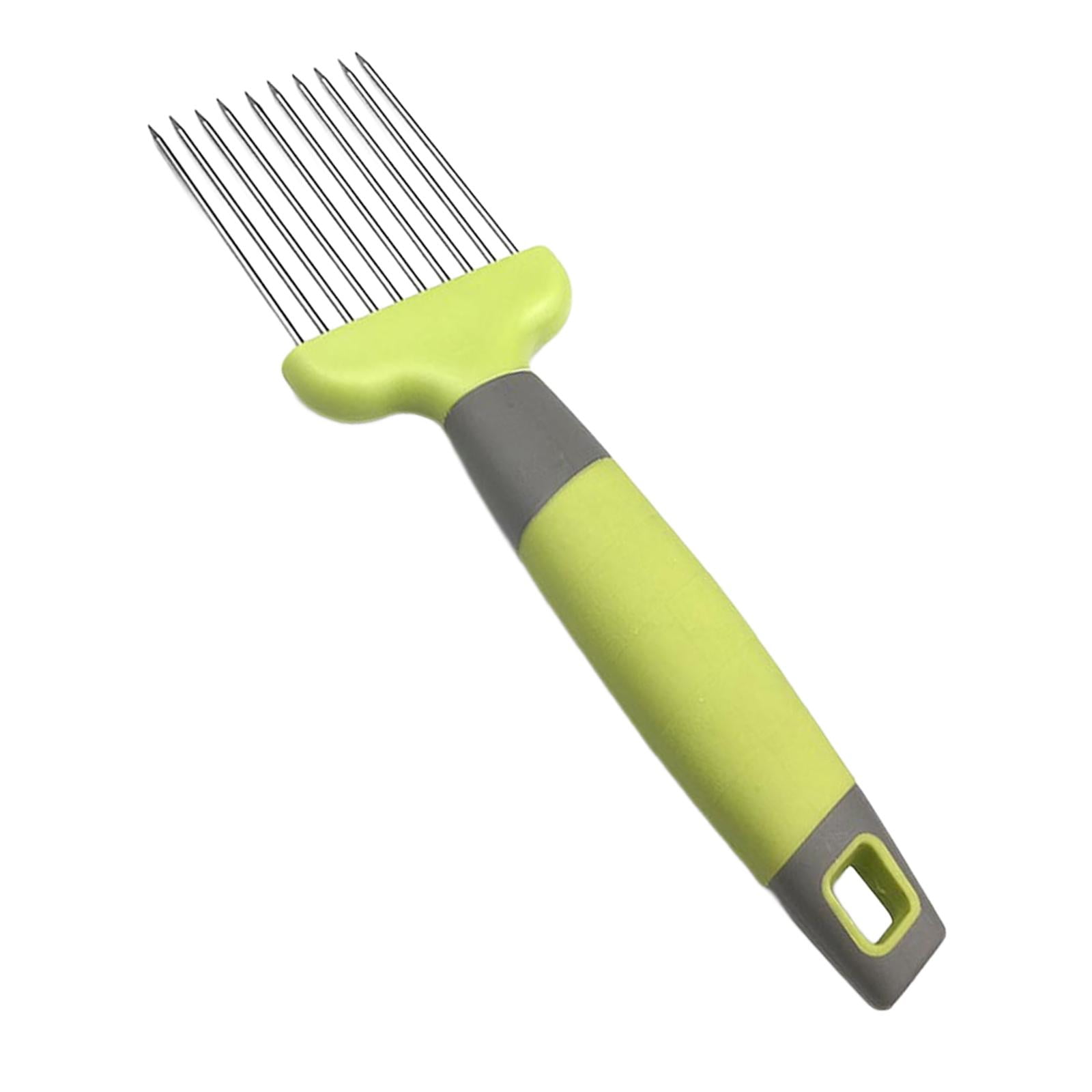 Magideal - Herramienta Para Cortar Cebollas De Acero Inoxidable, De Carne, Rallador, Rebanador De Cebollas, Rebanador De Frutas Y Verduras, Soporte Co Verde