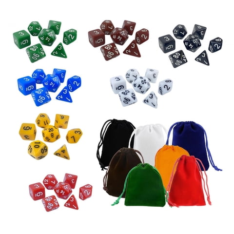 Magideal - Juego De Dados De 49 Piezas Con Bolsa De Almacenamiento, Recuerdos De Fiesta Acrílicos D20 D12 D10 D8 D6 D4, Juego De Dados Poliédricos Para Fiesta Kt