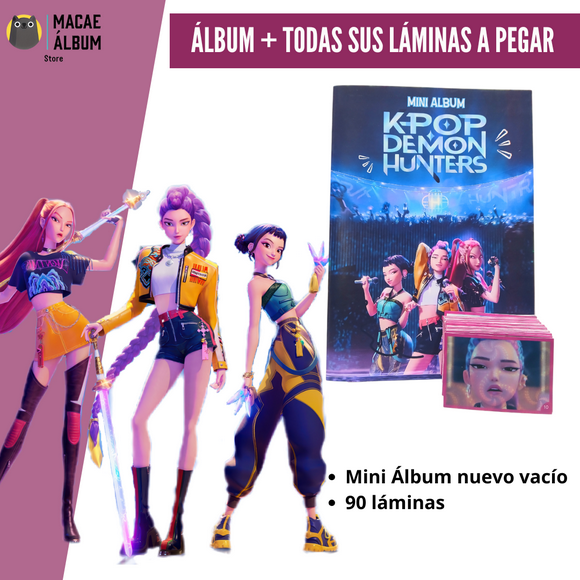 Mini Álbum Kpop Demon Hunter + Todas Sus Láminas A Pegar