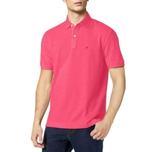 Polo Tommy Hilfiger Para Hombre, Corte Clásico, Con Sorbete De Frambuesa