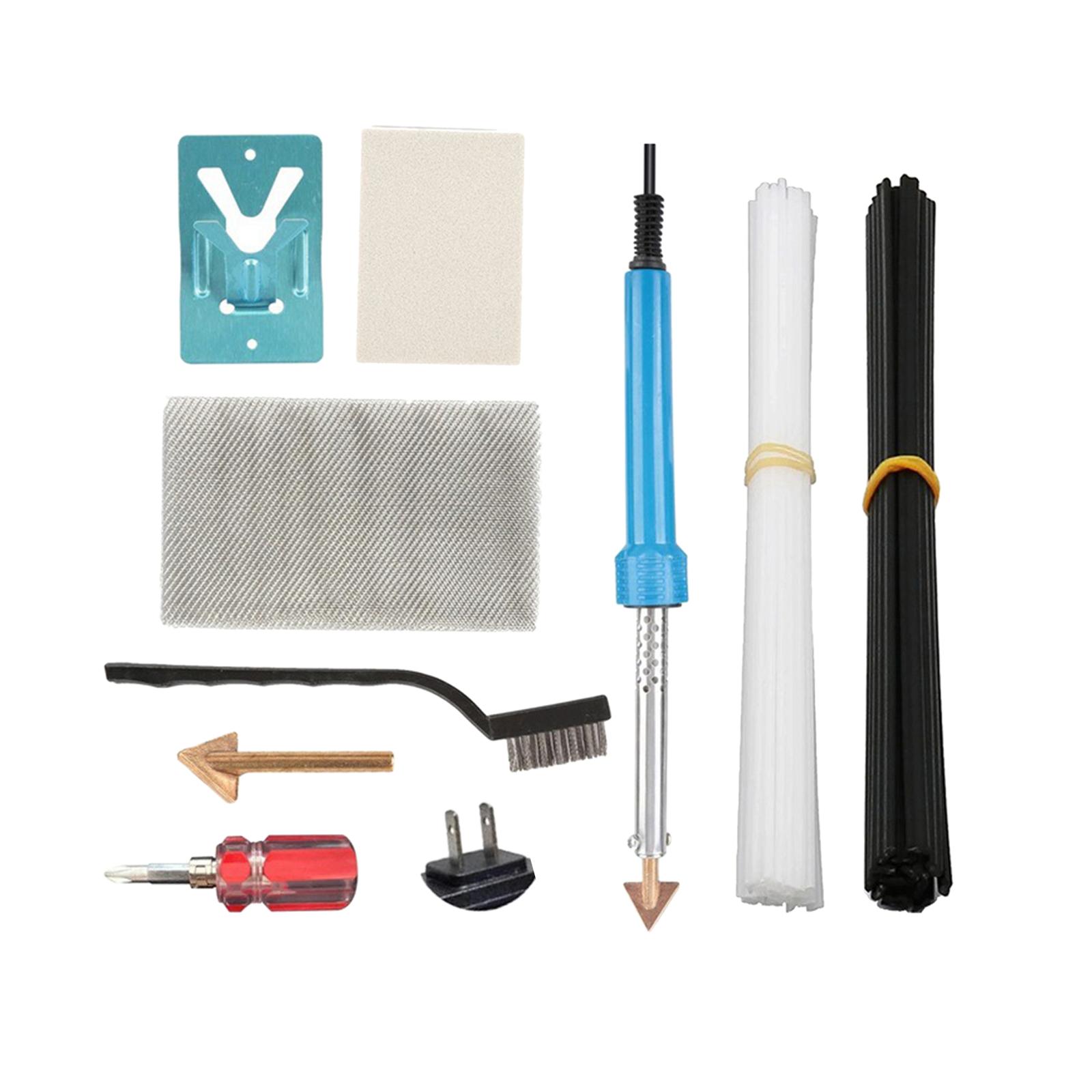 Magideal - Kit De Soldadura De Plástico Portátil, 2 Reparación De Superficies De Papel De Lija 1 Malla Metálica 40 Varillas De Plástico 110V 80W Herramientas De