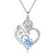 thumbnail image 1 of Collar 925 Sterling Silver Birthstone Rose Flower Heart Pendant 18+2 Ajustable, 1 of 6