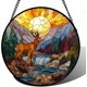 thumbnail image 1 of Colgante ventana vitral gran hamburguesa carne 20cm mono atrapasol puerta jardín cocina exquisito decoración Navidad regalo, 1 of 7