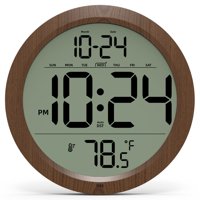 Reloj De Pared Digital Xuanzit Con Fecha, Temperatura Y Horario De Verano Automático