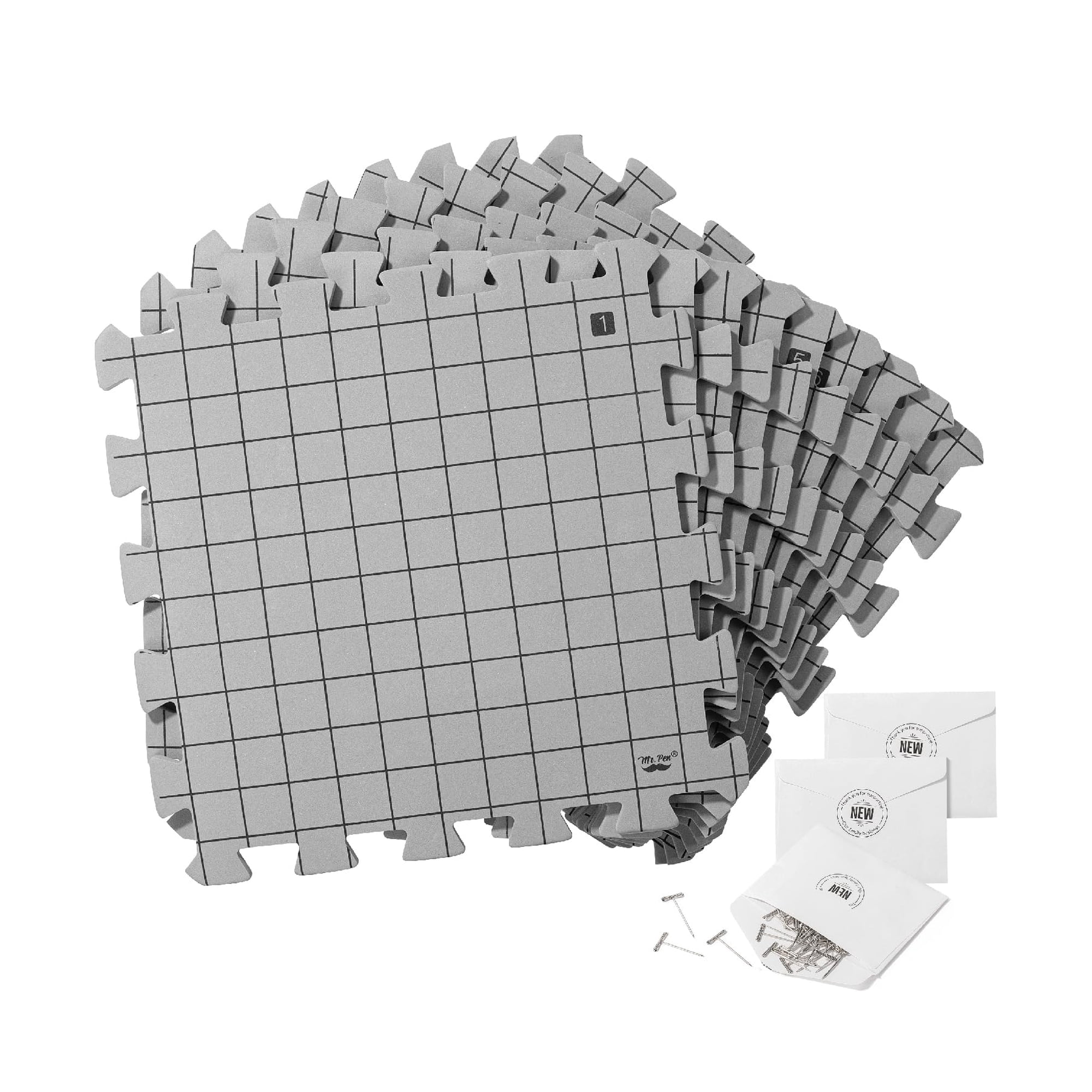 Tapetes Para Bloqueo Mr. Pen 30x30 Cm Paquete De 9 Con 150 Alfileres En T