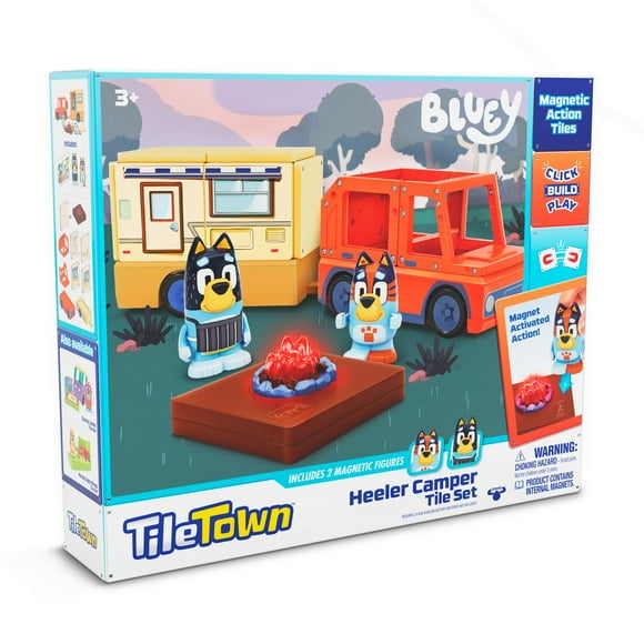 Bloques Construcción Magnéticos Bluey Camper Tile Town