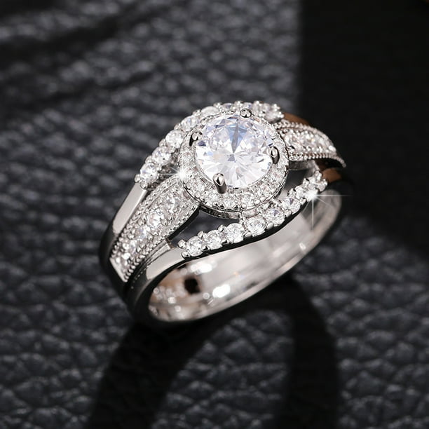 Elegant 925 Silver Plated Zircon Ring for Women - Perfect for Weddings, Parties, and Daily Wear