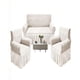 thumbnail image 2 of Pack De Fundas De Sofa 3+1+1 Con Diseño En Forma De Hoja Con Velo 3 1 1 Color Blanco, 2 of 4