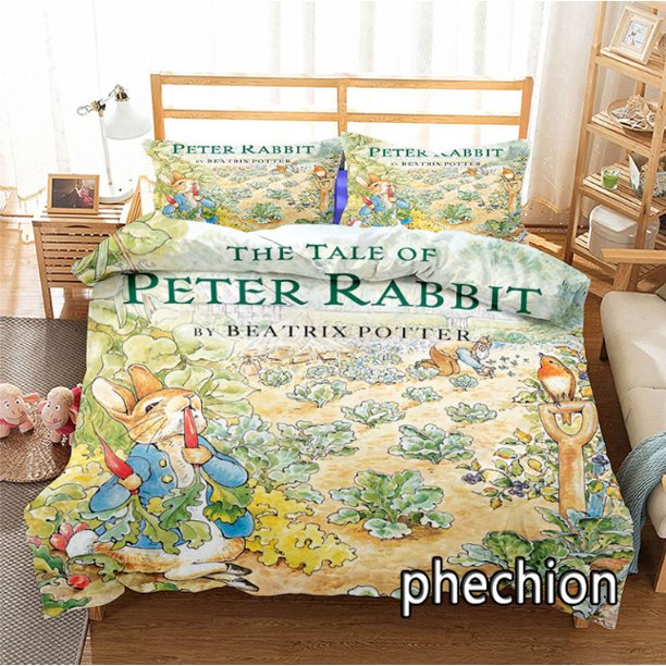 Peter the Rabbit Duvet Cover Pillowcase Bedding Set Gift 3-Piece Bedding Set (1 Duvet Cover + 2 Pillow Shams)