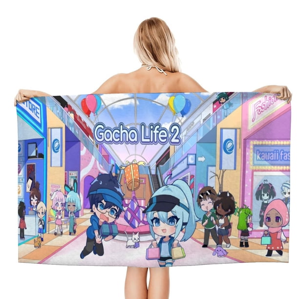 Gacha Life Toalla de playa de secado rápido con diseño temático, regalo para mujeres y niñas, ideal para cumpleaños, fans, amantes de la música, uso en la playa o al aire libre, 78 × 160 cm