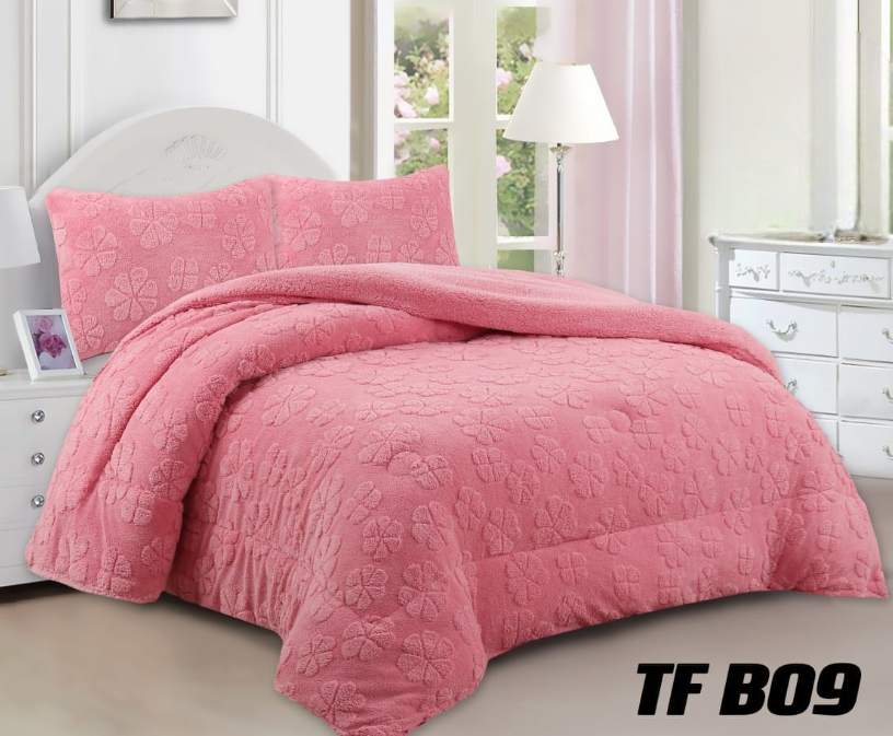 Mundo Shopping - Cobertor Texturizado En Diseño De Trebol Color Fucsia Dos Plazas