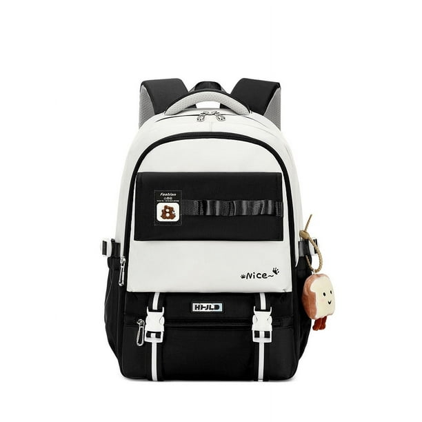 Waterproof Teenage Bookbag Resistant to dirt Nylon Rucksack Fashion Girl Backpack Women School Bag High School Schoolbag Black