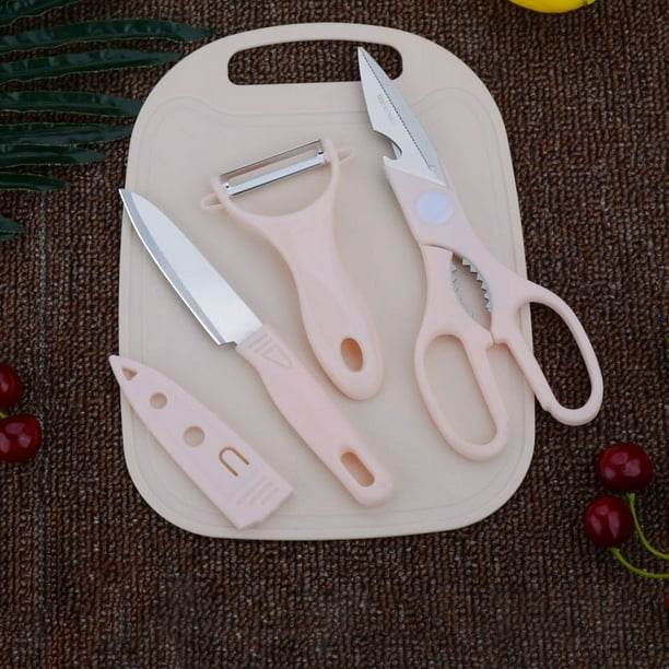 2-in-1 Cutting Board Set, Household Vegetable Peeler Chopping Board, Fruit Knife, Scissor, Home Kitchen Tool