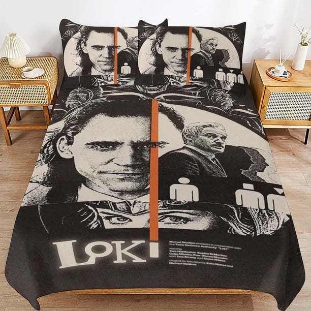 Loki Bedding Sets Ultra Soft Skin-Friendly Duvet Cover 3 Piece, Cute Comforter Cover Bed Set for Boys Girls Kids