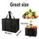 thumbnail image 1 of 1pc, Zylog Large Insulated Grocery Shopping Bag, Black, Reusable Bag, Thermal Zipper, Foldable, Tote, Cooler, Food Transport Hot & Cold, Camping, Recycled Material Delivery Groceries, 1 of 4
