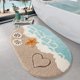 thumbnail image 1 of LUMI Beach Bathroom Rug Oval Soft Microfiber Absorbent Bath, 1 of 3