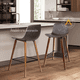 thumbnail image 2 of Taburete O Piso De 75cm Con Asiento De Cuero Y Patas Simil Madera, 2 of 3