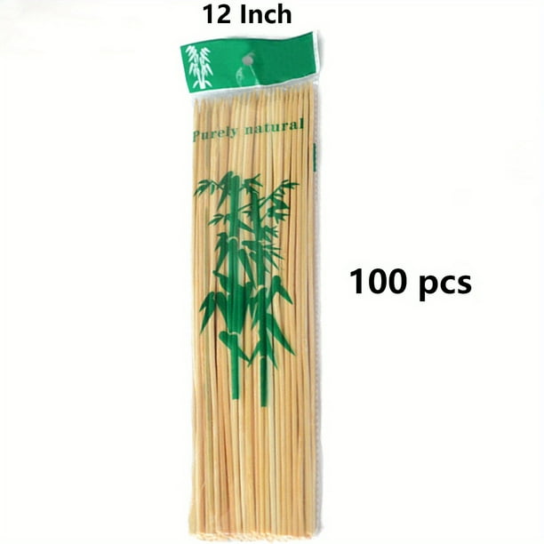 100pcs 200pcs Natural Bamboo Skewers, Wooden Skewers, Kebab, Short Skewers, Wooden Kebab Skewers For Fruit Kabobs, Appetizer, Chocolate Fountain, Cocktail, 8"/10"/12"