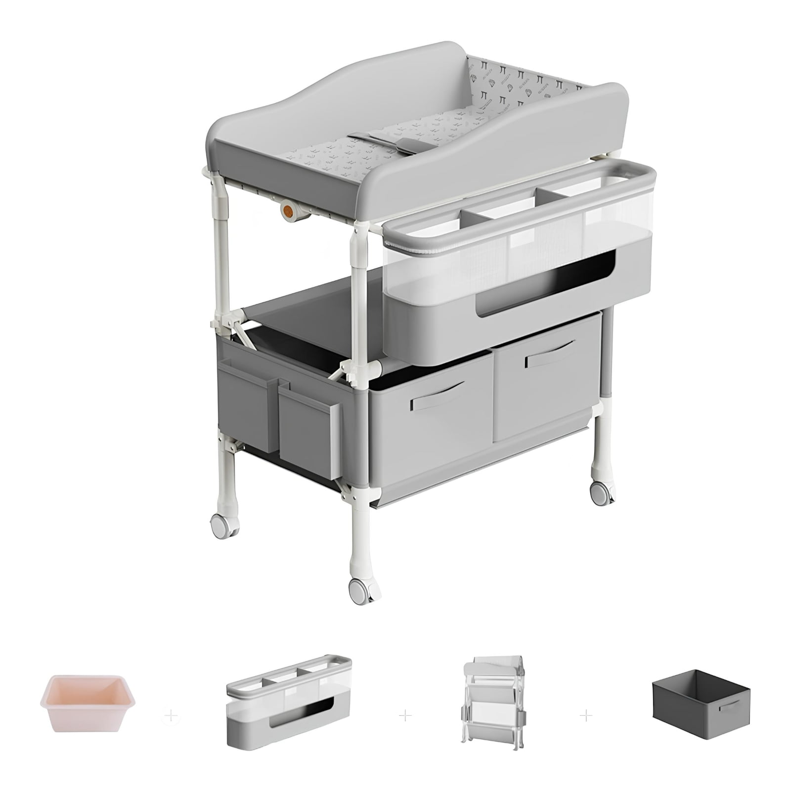 Mudador De Pañales Plegable Bless Gris Accesorios Lubabycas