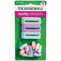 Set De Gomas De Borrar Ticonderoga, Colores Pastel Variados, 15 Unidades