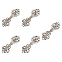 Magideal - 5 Piezas Broche Clásico Botón De Chal Cierre De Capa Clip Cardigan Fabricado En Aleación Con Diseño Vintage De Flor Adecuado Para Ropa Femenina Fiesta Plata