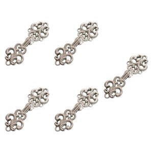 Magideal - 5 Piezas Broche Clásico Botón De Chal Cierre De Capa Clip Cardigan Fabricado En Aleación Con Diseño Vintage De Flor Adecuado Para Ropa Femenina Fiesta Plata