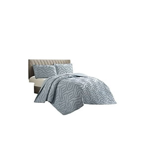 Teng Fei - Cobertor Quilt Verano Tufting 2 Plazas Gris Claro