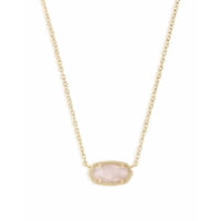 Collar Kendra Scott Colgante Elisa Cuarzo Rosa Baño De Oro 14K