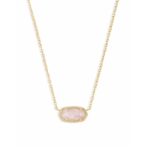 Collar Kendra Scott Colgante Elisa Cuarzo Rosa Baño De Oro 14K