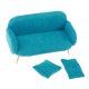 thumbnail image 5 of Casa de mu?ecas Sala de estar en miniatura Tela Love Seat Mini Sofá Muebles Azul, 5 of 5
