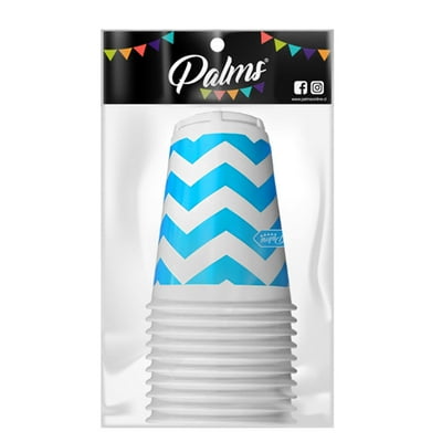 Set Vasos Diseño Celeste 6 Un Palms