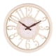 thumbnail image 1 of Reloj De Pared De Estilo Europeo De 12 "con Textura De Madera Hueca Redonda Para El Hogar Cafe Bar Beige, 1 of 5