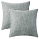 thumbnail image 1 of REGALWOVEN Fundas de Almohada Decorativas de Lino para Casa de Campo, Juego de 2 Fundas de Cojín Cuadradas Rústicas para Sofá Hogar, Gris Oscuro 20" x 20", 1 of 7