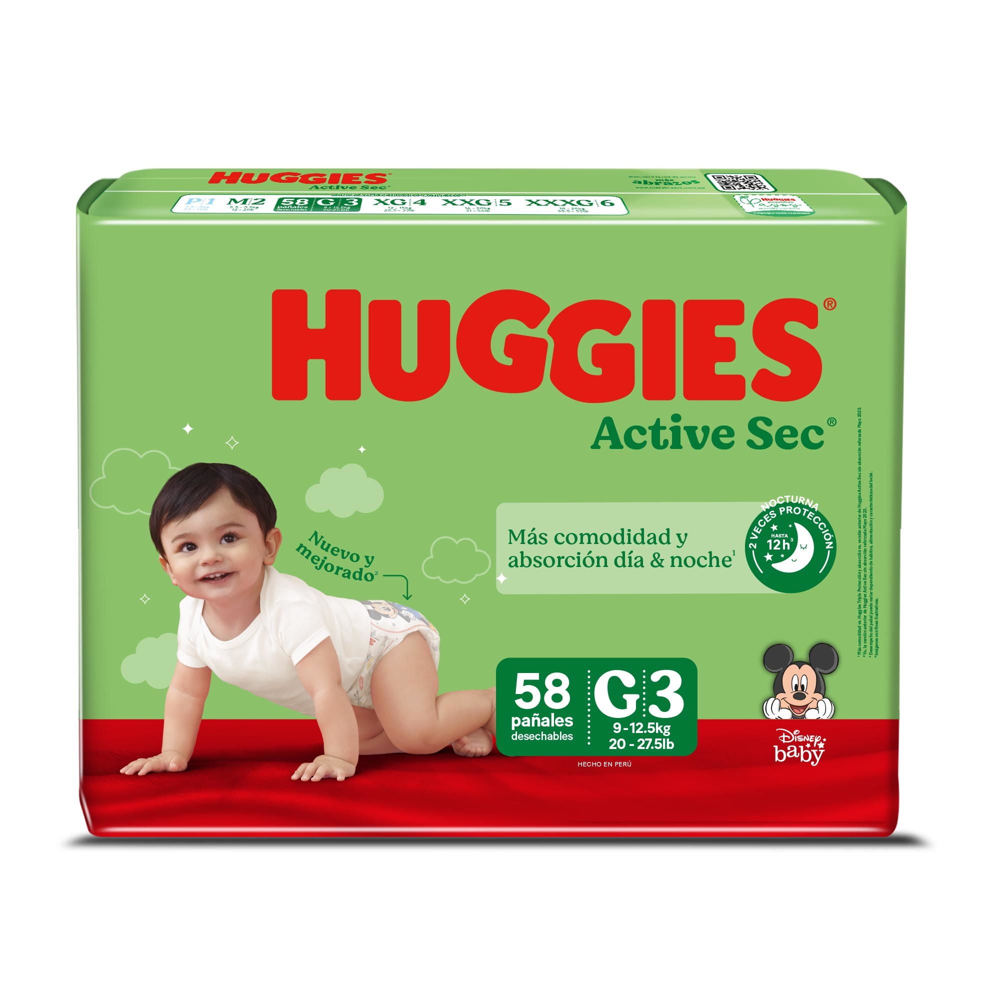 Pañales Active Sec G 58 Un 58 Un Huggies