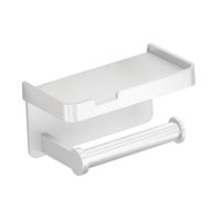 Magideal - Portarrollos De Papel Higiénico Con Estante, Portarrollos De Papel Higiénico, Práctico Y Moderno Portarrollos De Papel Higiénico A Prueba De Herrumbre Blanco