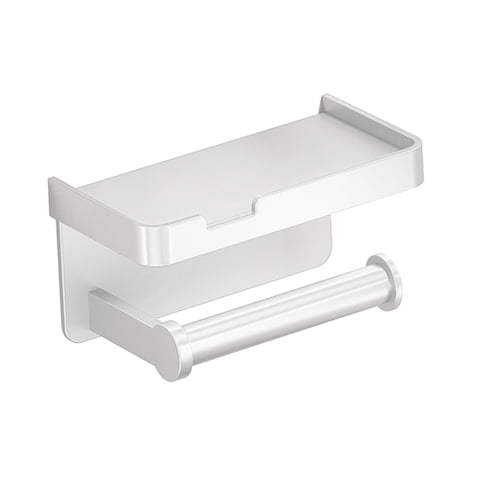 Magideal - Portarrollos De Papel Higiénico Con Estante, Portarrollos De Papel Higiénico, Práctico Y Moderno Portarrollos De Papel Higiénico A Prueba De Herrumbre Blanco