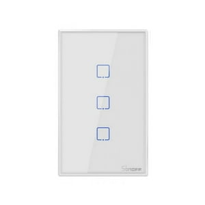 Interruptor De Pared Táctil Wifi Sonoff Tx 3 Canales Blanco