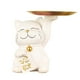 thumbnail image 4 of Bandeja de Almacenamiento de Estatua de Gato Bonito de Resina, Soporte de Escultura Moderno Multifunción Decorativo para Sala de Estar, Apartamento, C Blanco, 4 of 5