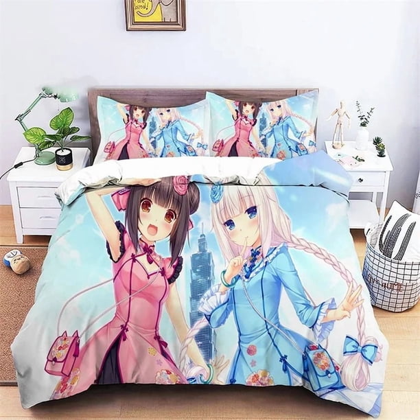Nekopara Sexy Girl Duvet Cover Bedding Comforter sets Soft Quilt Cover and Pillowcases Single Double Queen KingBed Sheets