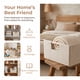 thumbnail image 3 of REGALWOVEN Cesta de Almacenamiento Plegable con Asas de Madera, Contenedor de Tela para Estantes y Armarios Beige 13.4*9.1*5.9, 3 of 7