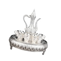 Bothyi - Juego De Cafetería Turco Crafts Drinkware Para Comedor De Cumpleaños Dormitorio Plateado