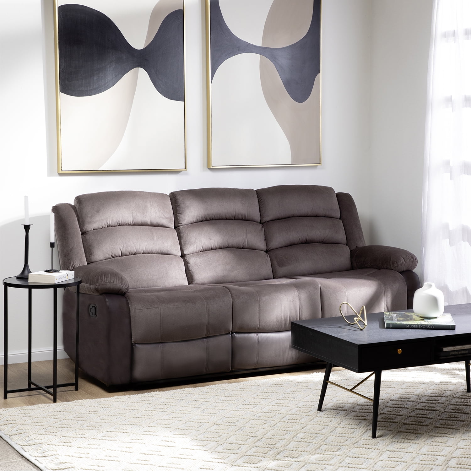 Daniel's - Sofá 3 Cuerpos Reclinable Moderno Café New Martell