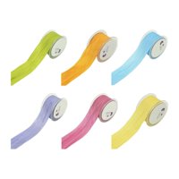 Magideal - 6X Cinta De Tela Arrugada Cinta Lisa Cinta Arrugada De Colores Mezclados Para Bowknot Envoltura De Regalo Embalaje Guirnalda Artesanía Diy Decoración