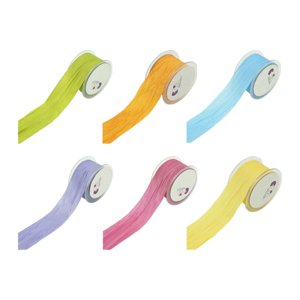 Magideal - 6X Cinta De Tela Arrugada Cinta Lisa Cinta Arrugada De Colores Mezclados Para Bowknot Envoltura De Regalo Embalaje Guirnalda Artesanía Diy Decoración